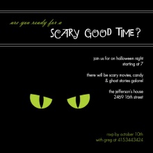 Cat Eyes Halloween Party Invitation