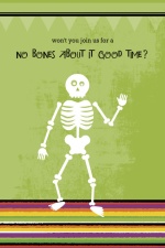 Skeleton Bones Halloween Party Invitation