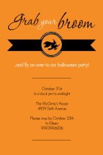 Witch's Broom Party Invitation