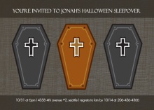 Coffin Sleepover Party Invitation
