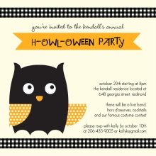 Orange Owl Halloween Invitation