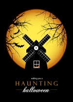 Spooky Windmill Halloween Card