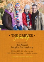 Family Pumpkin Carving Night  Halloween Party Invitation