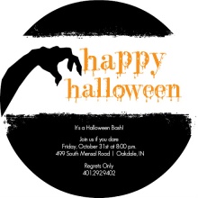 Edgy Black and White Halloween Party Invitation