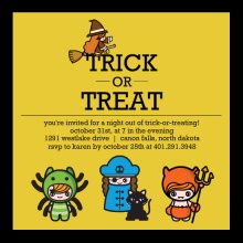 Little Ghouls Trick or Treat Halloween Party Invitation