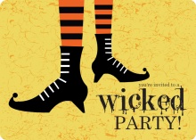 Witches Stockings Halloween Party Invitation