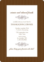 Elegant Brown Stripes Thanksgiving Invitation