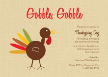 Gobble Gobble Turkey Thanksgiving Invitation