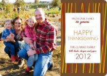 Harvest Colored Lines Thanksgiving Photo Card
