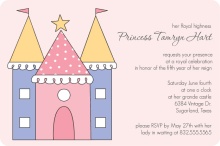 Pink Princess Castle Girls Birthday Party Invitation
