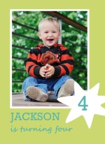 Star Boy Green and Turquoise Birthday Party Invitation