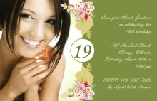 Stylish Pink and Green Birthday Party Invite