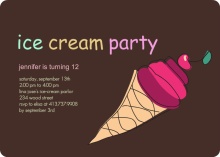 Ice Cream Cone Party Invitation
