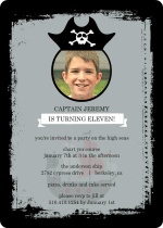 Pirate Hat Cut Out Kids Party Invitation