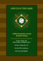 Baseball Diamond Birthday Party Invitation