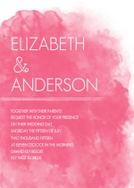 Pink Watercolor Wedding Invitation