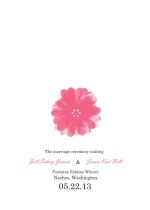 Pink Elegant Watercolor Flower  Wedding Program