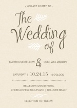 Brown and Cream Modern  Wedding Invitation