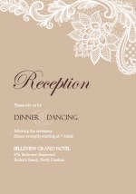 Brown and White Floral Lace  Enclosure Card