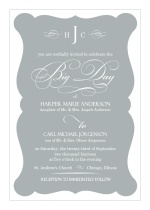 Elegant Gray Frame Wedding Invitation