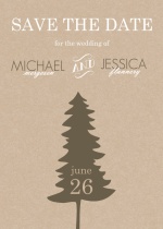 Rustic Pine Trees  Save the Date Announcement