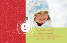 Red Green and White Festive Holiday Birthday Invitation