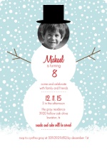Snowman Party Holiday Birthday Invitation