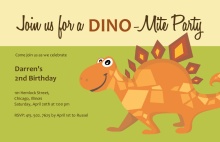 Green Stegosaurus Birthday Invitations