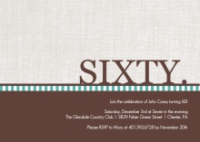 Brown and Turquoise Simple 60th Birthday Invitation