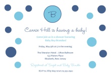 Blue Polka Dot Baby  Baby Shower Invite