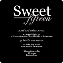 Black Modern Quinceanera Invitation