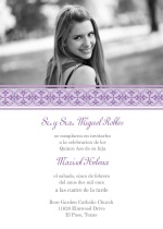 Purple Elegant Quineanera Invitation