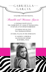 Zebra Pattern Mis Quince Anos Invitation
