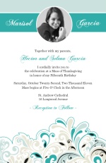 Fancy Turquoise Quinceanera Invite