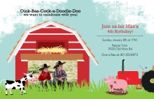 Down On the Farm Birthday Party Invitation