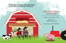 Down On the Farm Birthday Party Invitation