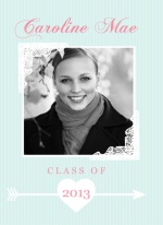 Graduation Announcement Trifold Blue Lace 
