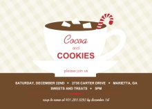 Cocoa and Candy Cane Saucer Holiday Party Invitation