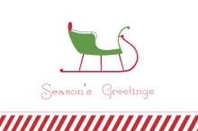Red White and Green Sleigh Ride Holiday Card
