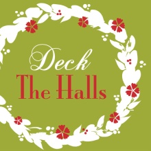 Green Wreath of Flowers Holiday Card