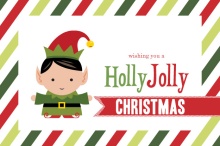 Holly Jolly Elf Christmas Card