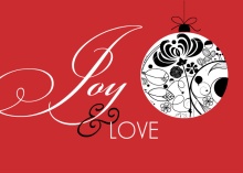 Red Elegant Ornament Season's Greetings Holiday Card