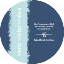 Blue Snowflakes Winter Wishes Holiday Card