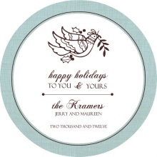 Blue and Brown Dove  Holiday Card