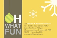 Yellow Oh What Fun Holiday Party Invitation