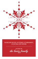 Stunning Red Snowflake New Years Card
