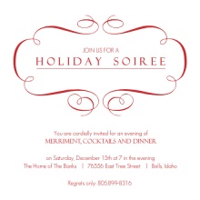 Elegant Red Frame Holiday Party Invitation