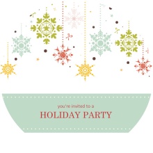 Colorful Snowflakes Holiday Party Invitation