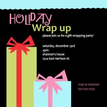 Wrap It Up Holiday Gift Wrapping Party Invitation