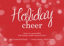 Red Bubbling Cheer Christmas Card